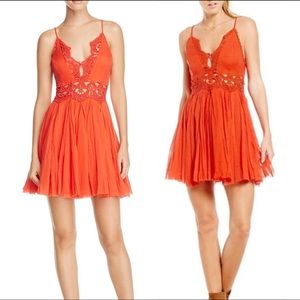 FREE PEOPLE ONE Ilektra Burnt Orange Dress Size M